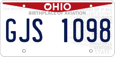 OH license plate GJS1098