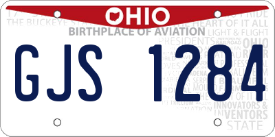 OH license plate GJS1284