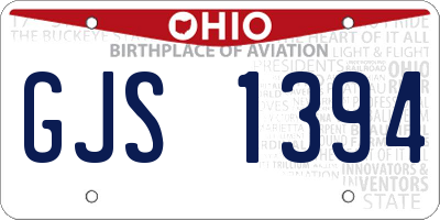 OH license plate GJS1394