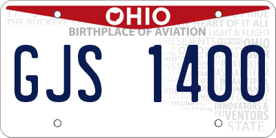 OH license plate GJS1400