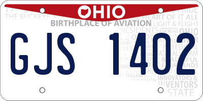 OH license plate GJS1402