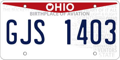 OH license plate GJS1403
