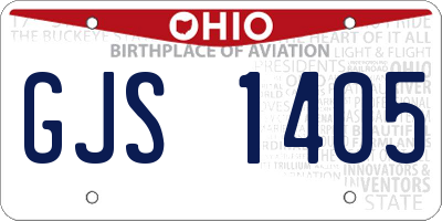 OH license plate GJS1405
