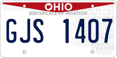 OH license plate GJS1407
