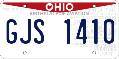 OH license plate GJS1410