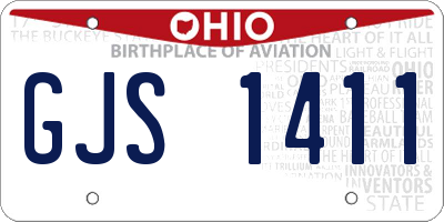 OH license plate GJS1411