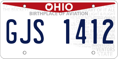 OH license plate GJS1412