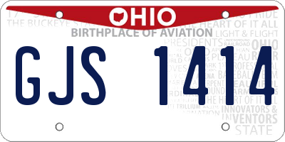 OH license plate GJS1414