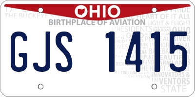 OH license plate GJS1415