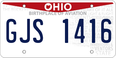 OH license plate GJS1416