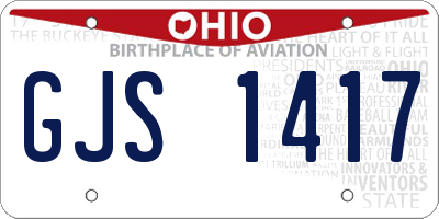 OH license plate GJS1417