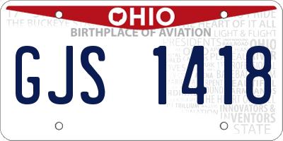 OH license plate GJS1418