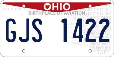 OH license plate GJS1422