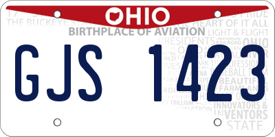 OH license plate GJS1423