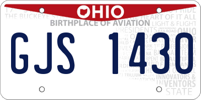 OH license plate GJS1430
