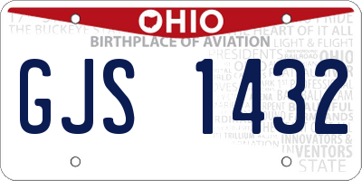 OH license plate GJS1432