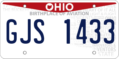 OH license plate GJS1433