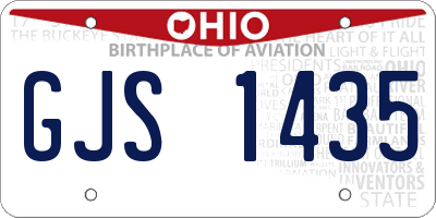 OH license plate GJS1435