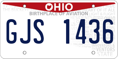 OH license plate GJS1436