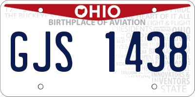 OH license plate GJS1438