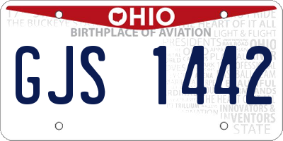 OH license plate GJS1442