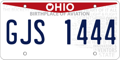 OH license plate GJS1444