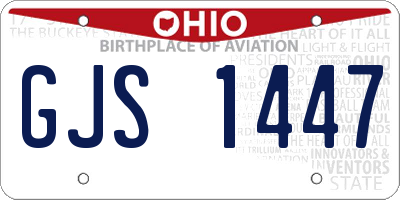 OH license plate GJS1447