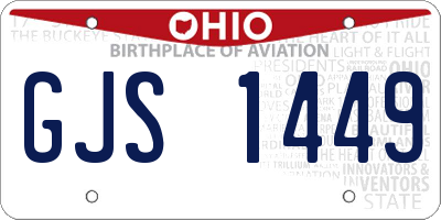 OH license plate GJS1449