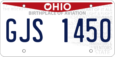 OH license plate GJS1450