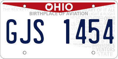 OH license plate GJS1454