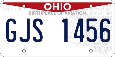OH license plate GJS1456
