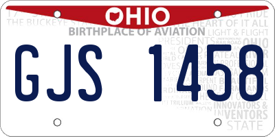 OH license plate GJS1458