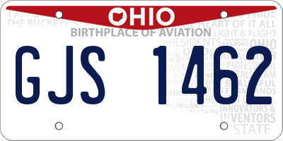 OH license plate GJS1462