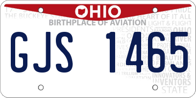 OH license plate GJS1465
