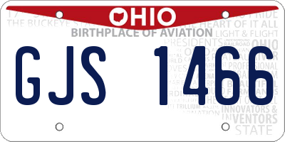 OH license plate GJS1466