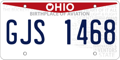 OH license plate GJS1468