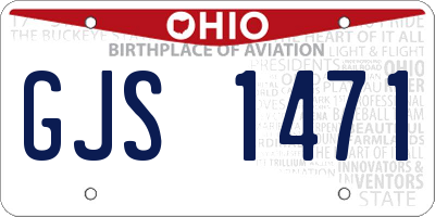 OH license plate GJS1471