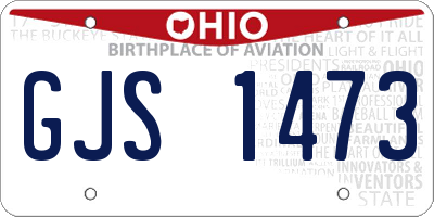 OH license plate GJS1473
