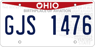 OH license plate GJS1476