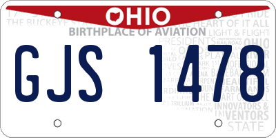 OH license plate GJS1478
