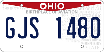 OH license plate GJS1480