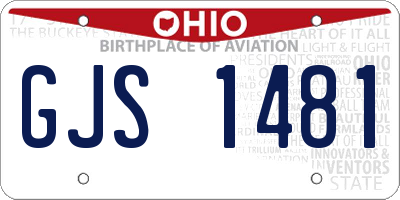 OH license plate GJS1481