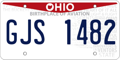 OH license plate GJS1482