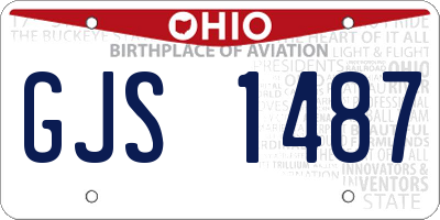 OH license plate GJS1487