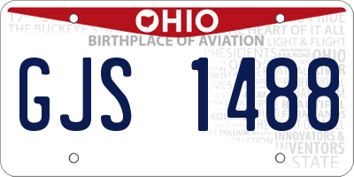 OH license plate GJS1488