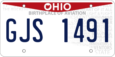 OH license plate GJS1491