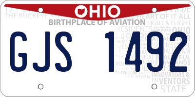 OH license plate GJS1492