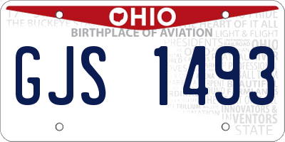 OH license plate GJS1493