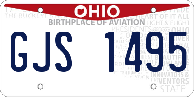OH license plate GJS1495