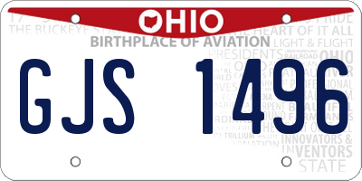 OH license plate GJS1496